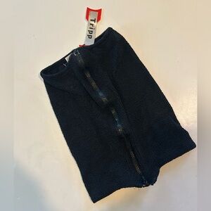 TRIPP NYC VINTAGE Y2K BLACK STRETCH MINI SKIRT WITH FULL FRONT ZIPPER BNWT